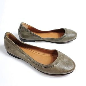Frye Carson Ballet Flat Olive Green New